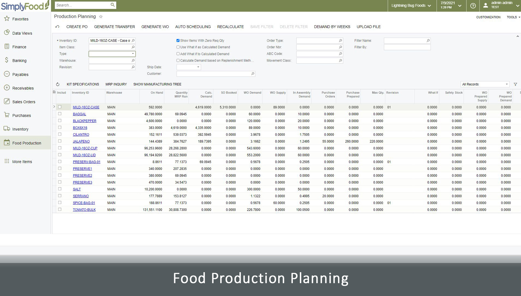 simply food software screenshot